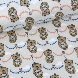 Designerstoff Biojersey Endless Love - beige